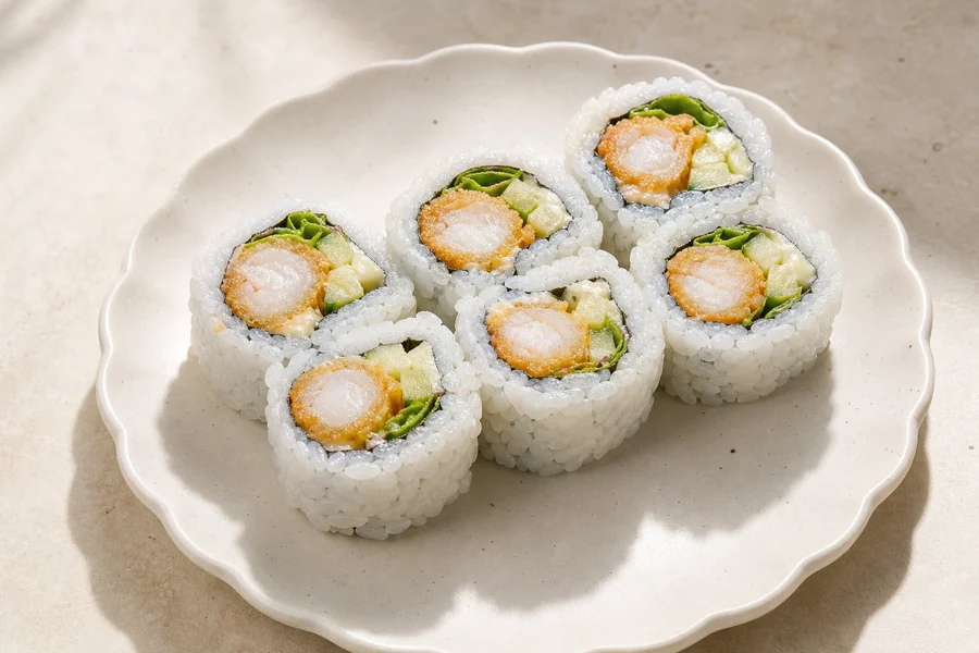 Crispy Prawn Roll cooked sushi